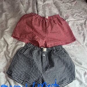 Gingham Checkered Women's Shorts - Red and Black